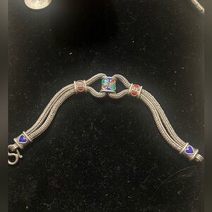 925 STERLING SILVER HEAVY BRACELET.  GORGEOUS!! Vintage